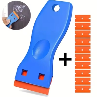 Plastová škrabka + 10x náhradní čepel